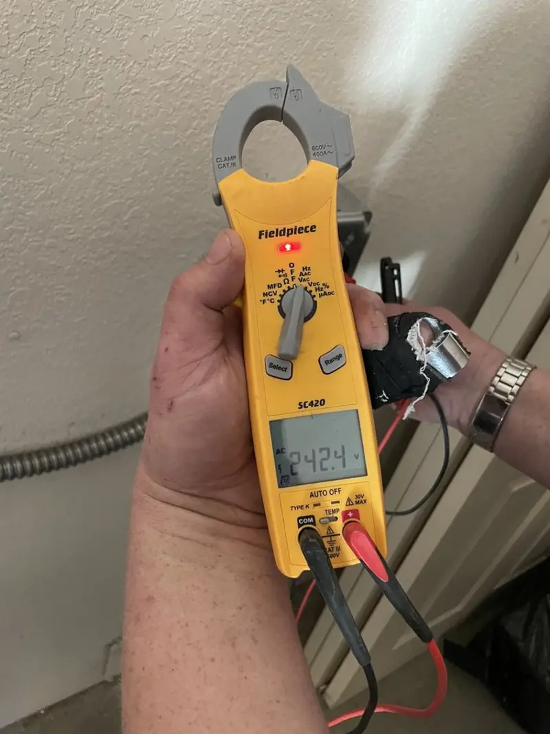 Voltage testing with clamp meter during Generator Installation in La Center